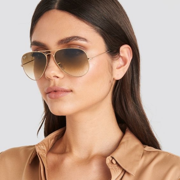 LIKE NEW RayBan Aviator RB3025 Gradient Brown Ray-Ban Sunglasses - Picture 12 of 12